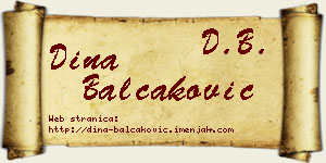 Dina Balčaković vizit kartica